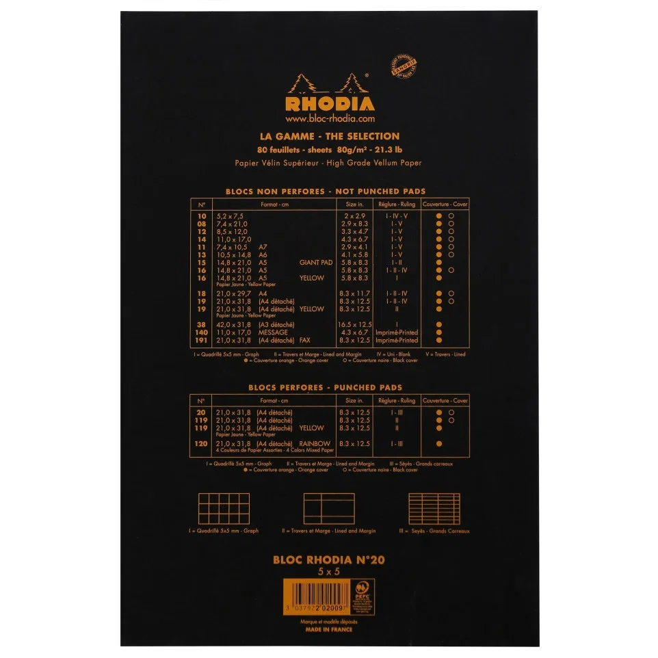 BLOC NOTES A4+ 80F N20 AR BLACK RHODIA 202009C [3]