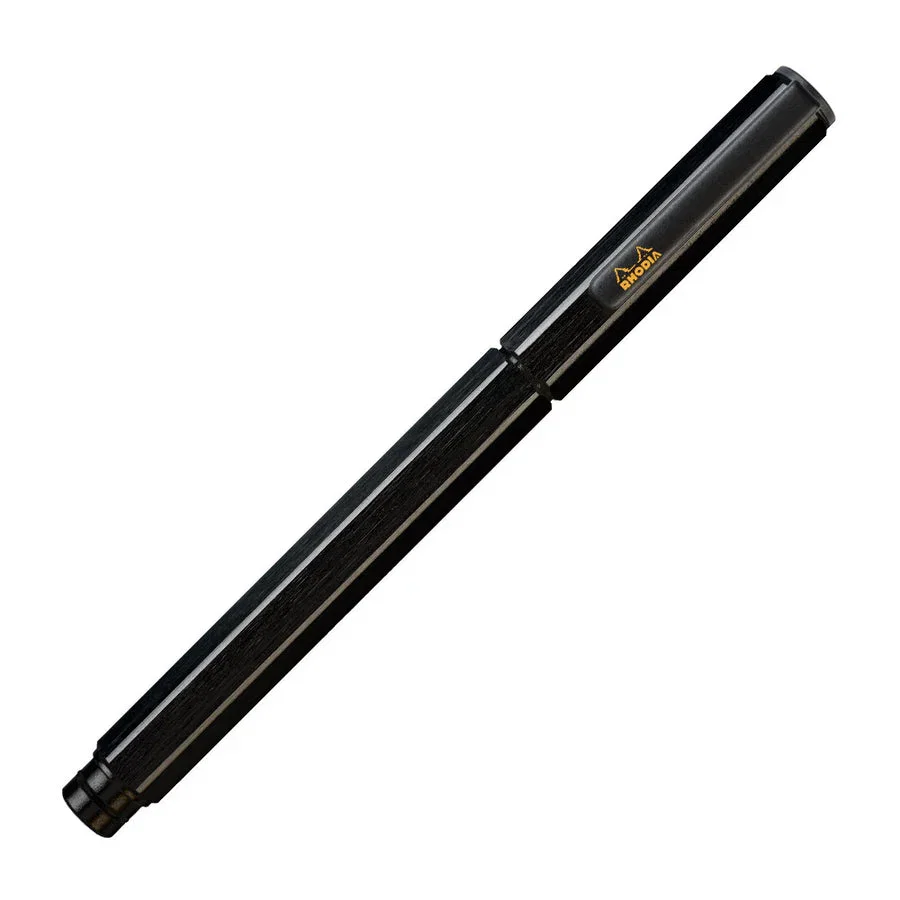 STILOU RHODIA SCRIPT METALIC NEGRU PENITA M + TRAGATOR CERNEALA 9339C [1]