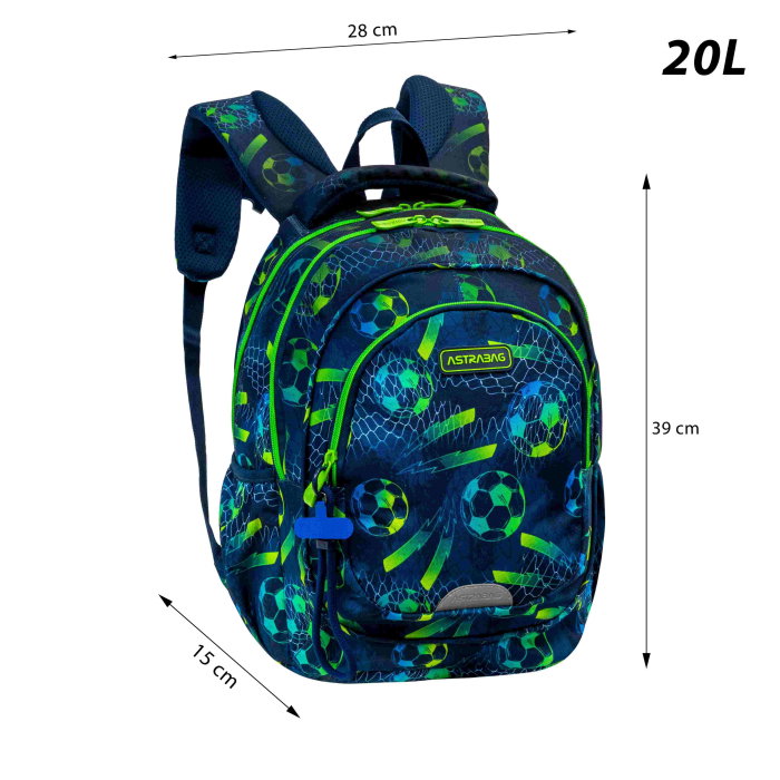 Rucsac Scolar 3 Compartimente Astrabag Football AB330 [4]