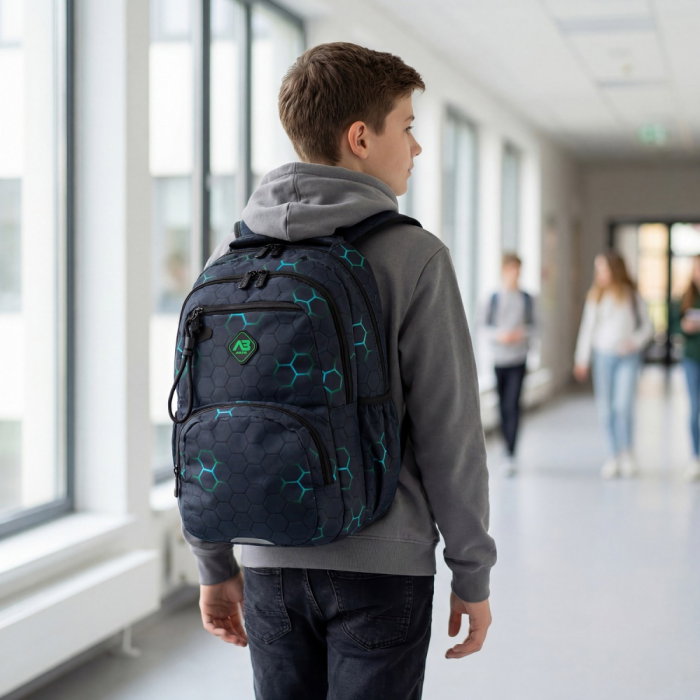 Rucsac Scolar 3 Compartimente Green Element AB200 [8]