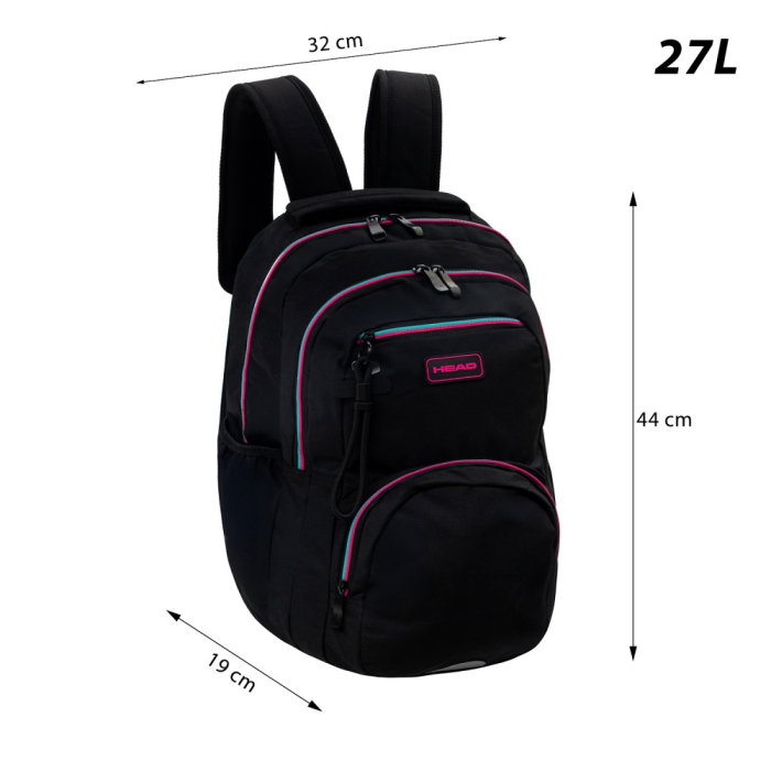 Rucsac Scolar 3 Compartimente Head Black Pink Mint AB200 [10]