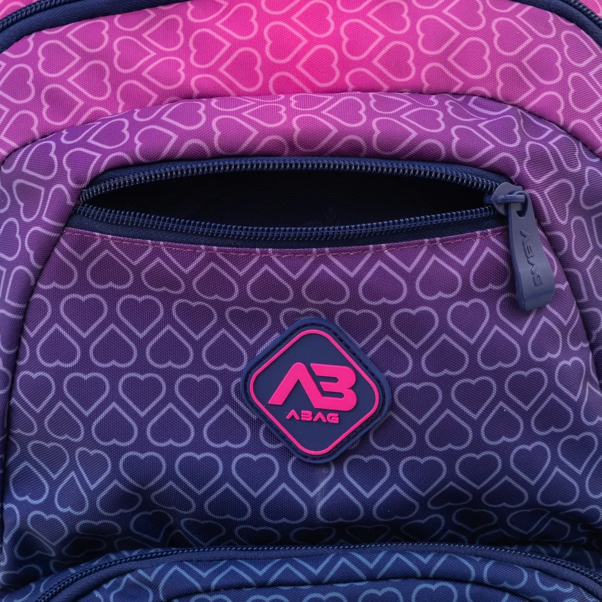 Rucsac Școlar 3 Compartimente ABAG Hexagon PinkOmbre AB200 [7]