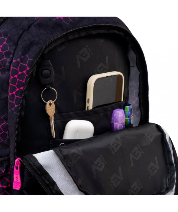 Rucsac Scolar 3 Compartimente Pink Hearts AB200 [7]