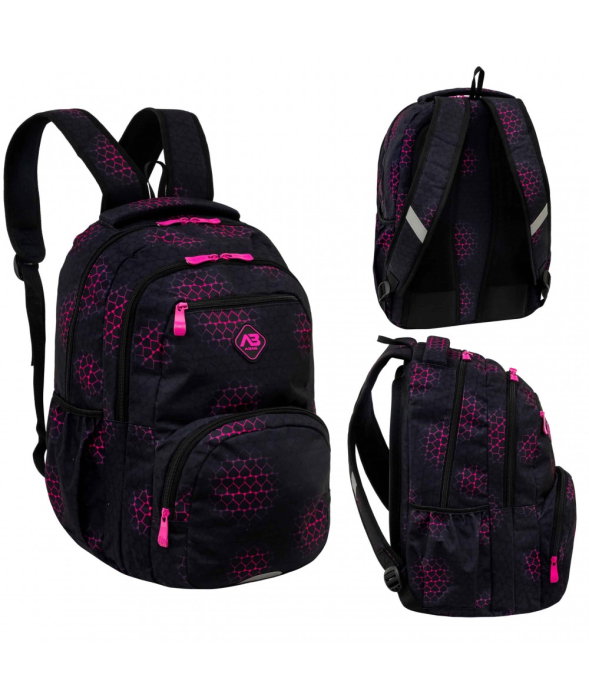 Rucsac Scolar 3 Compartimente Pink Hearts AB200 [9]