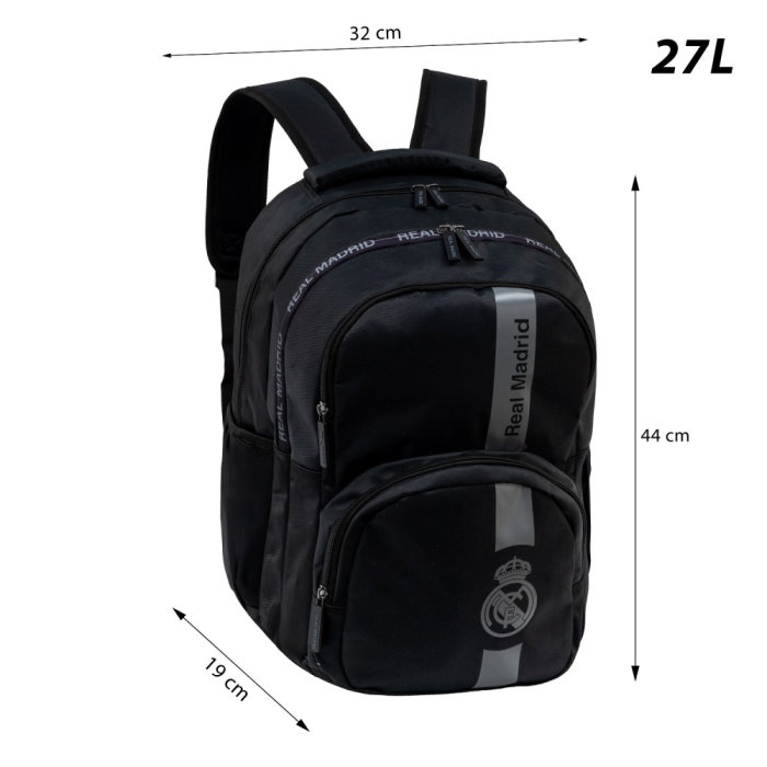 Rucsac Scolar 3 Compartimente Real Madrid Black AB200 [6]