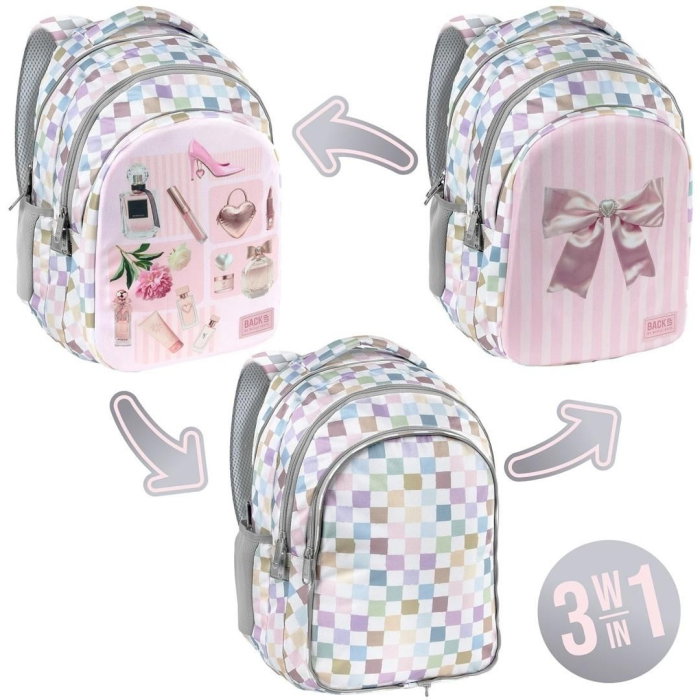 Rucsac Școlar BackUP 3 Compartimente Pastel Checkered [1]