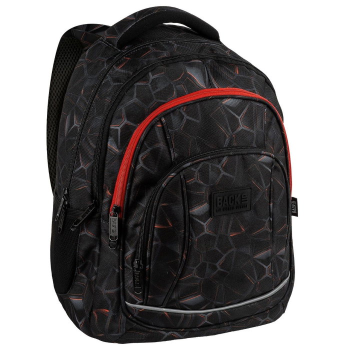Rucsac Școlar BackUP 4 Compartimente Techno Red [1]