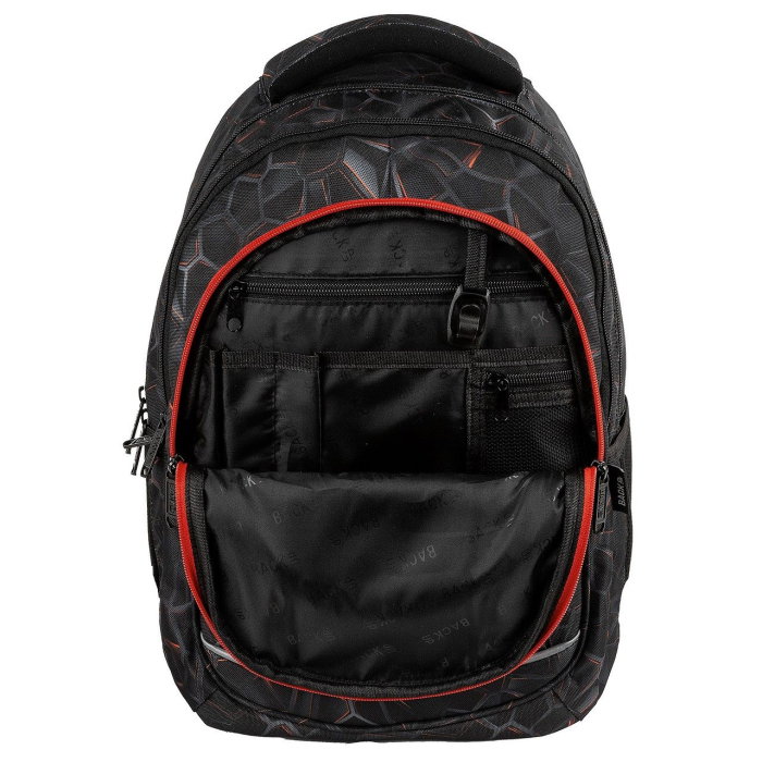 Rucsac Școlar BackUP 4 Compartimente Techno Red [2]