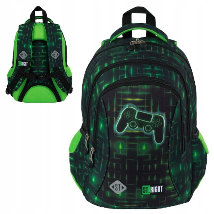 RUCSAC SCOLAR ST.RIGHT 3 COMPARTIMENTE BP-26 NEON PAD 681714 [4]