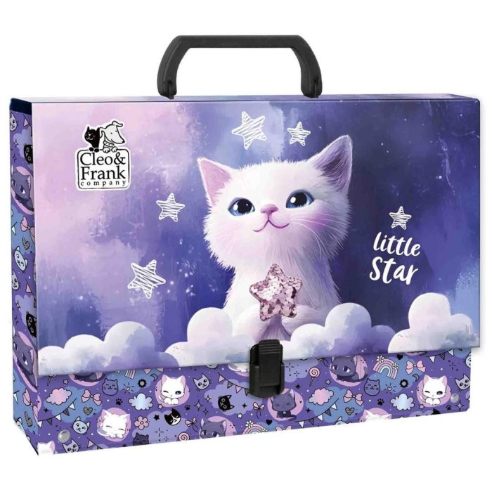 Servietă Carton cu Mâner Cleo&Frank Cat [1]