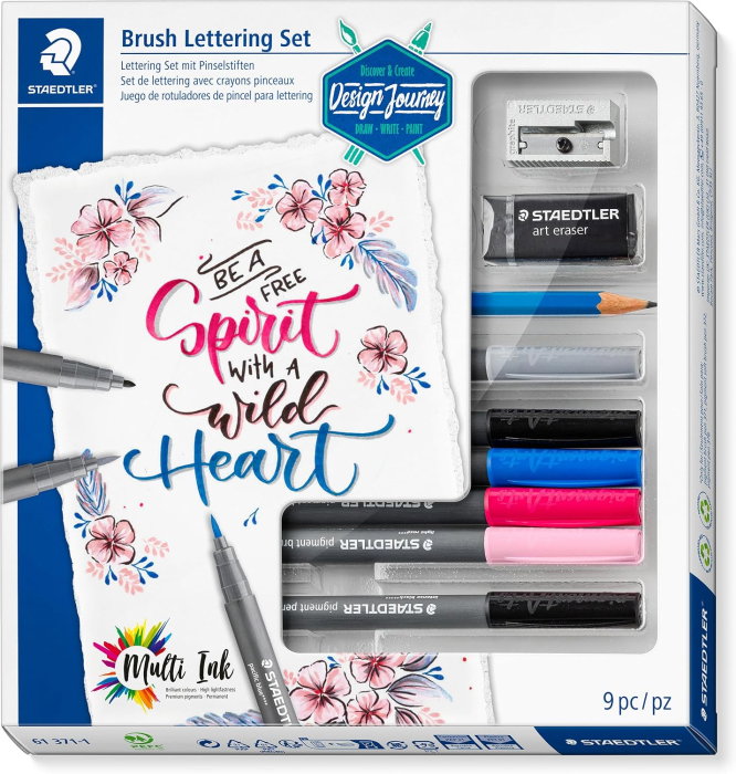 Set Arta si Caligrafie Staedtler Brush Lettering 9 Piese 61 371-1 [1]