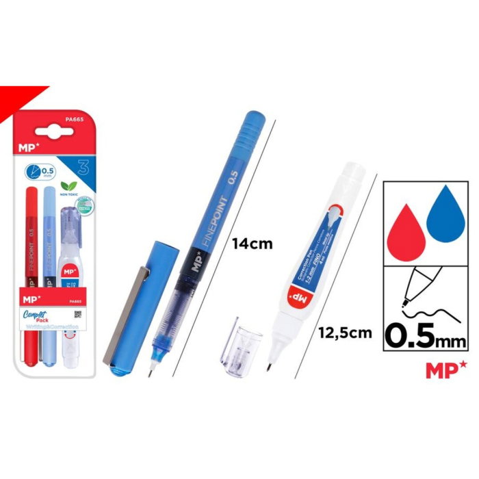 Set Scris IPB PA665: 2 Finelinere 0.5mm & Corector Fin [1]