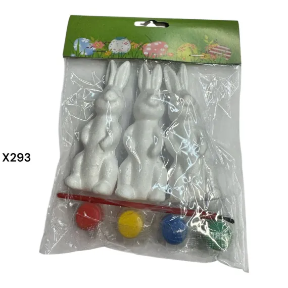 SET IEPURI POLISTIREN CU ACUARELE 6/SET 8.5 CM [1]