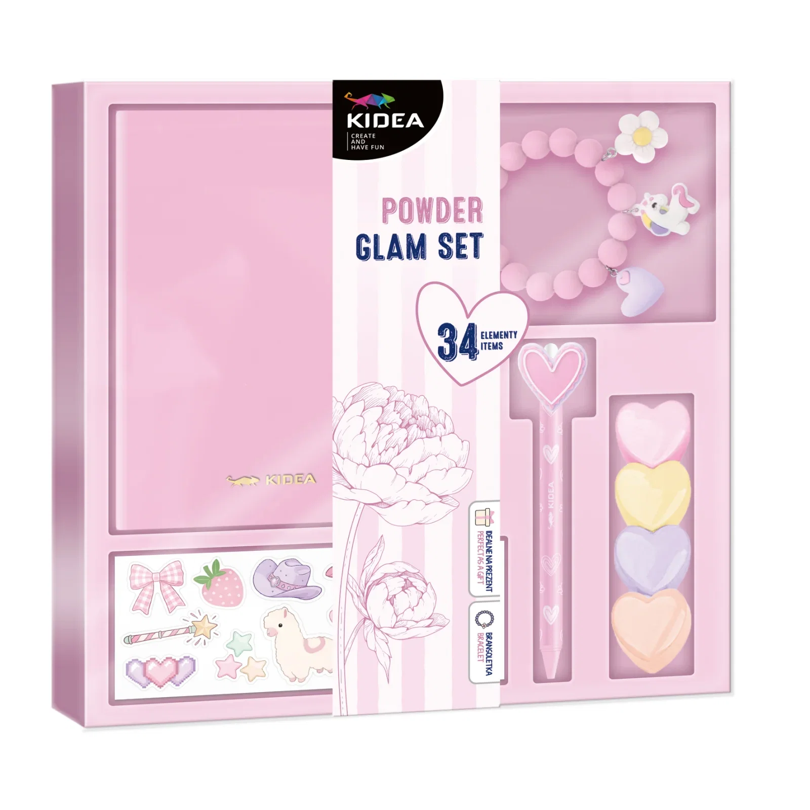Set Machiaj Copii Cu Pudră Glam 34 Elemente Kidea GSP34KA [1]