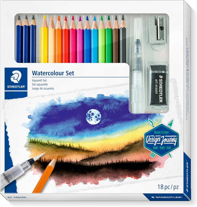 Set Pentru Desen Aquarell Mars Lumograph Staedtler 18 Piese 61 14610C [1]