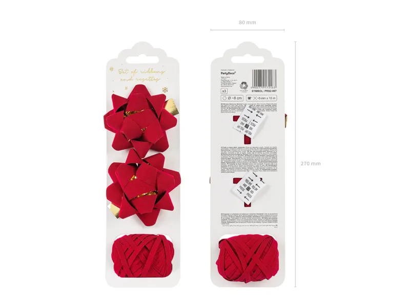 SET RIBON SI 2 FUNDITE DIN VELUR ROSU PRS2-007 [6]