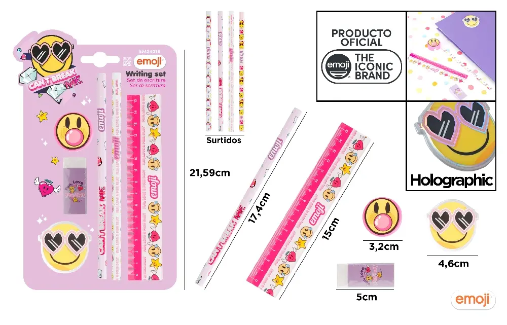 SET SCOLAR IPB 6 PIESE ROZ EMOJI EM24016 [1]