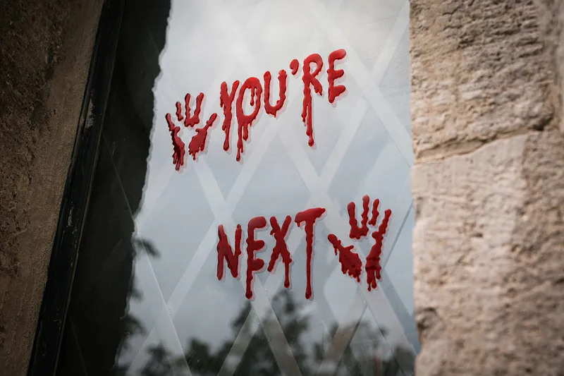 Sticker Halloween Fereastra 14x48.5cm You're Next Rosu NN04 [1]