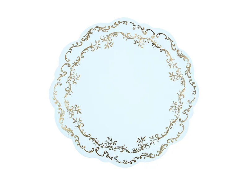 Suport Farfurii Albastru Deschis-Auriu 35.5cm 6/Set [2]
