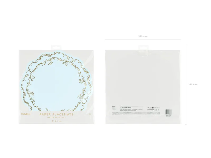 Suport Farfurii Albastru Deschis-Auriu 35.5cm 6/Set [3]