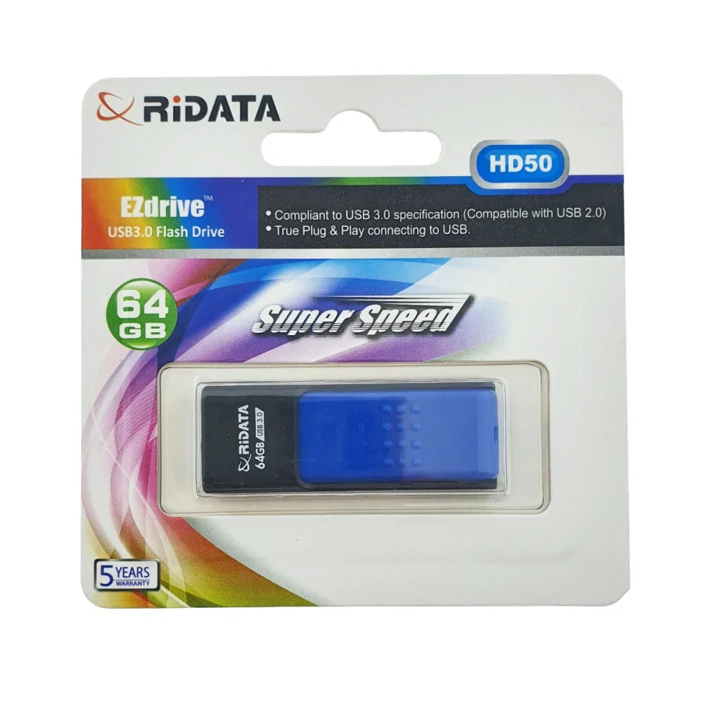 FLASH USB 3.0 RIDATA 64GB HD50 ALBASTRU  RETRACTABIL 97097 [1]