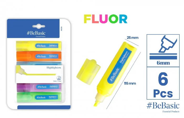 TEXTMARKER BeBasic 6/SET CULORI FLUO S020 [1]
