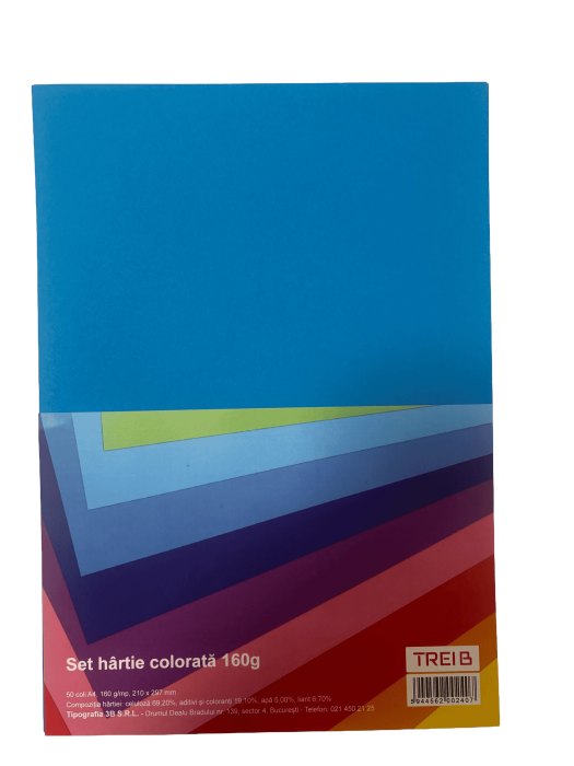 CARTON COLOR A4 160GR 50COLI/SET ALBASTRU INTENS [1]