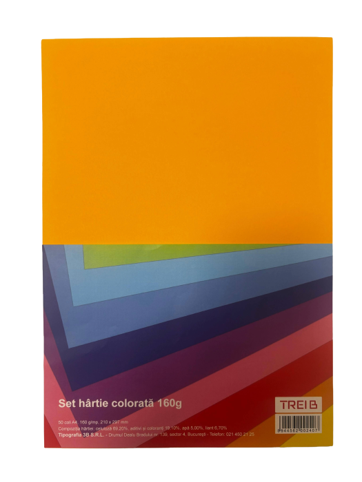 CARTON COLOR A4 160GR 50COLI/SET PORTOCALIU [1]