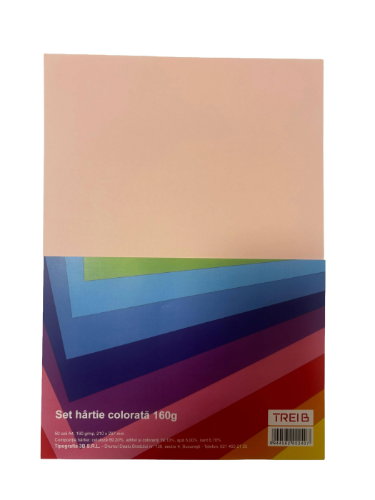CARTON COLOR A4 160GR 50COLI/SET ROZ [1]