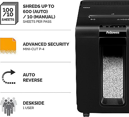Distrugator Fellowes AutoMax 100M AUTO FEED , negru FW68010 [1]