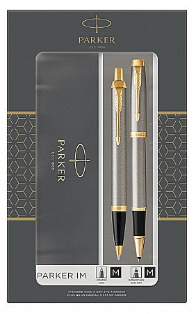 INSTRUMENTE SCRIS DE LUX SI CADOURI - PARKER SET IM DUO BR METAL GOLD  PIX + ROLLER GT 160397