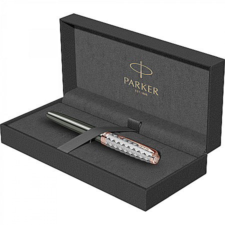 PARKER STILOU SONNET PREMIUM METAL , GRI GT, PENITA F 18K 160414 [4]