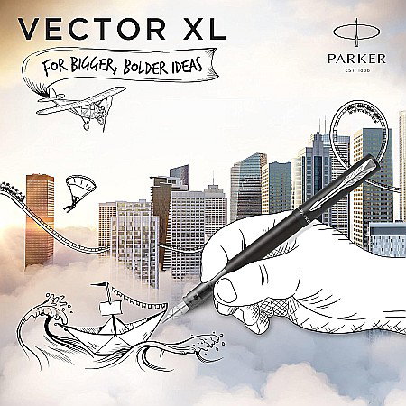 PARKER STILOU VECTOR XL NEGRU-ARGINTIU CT 160314 [1]