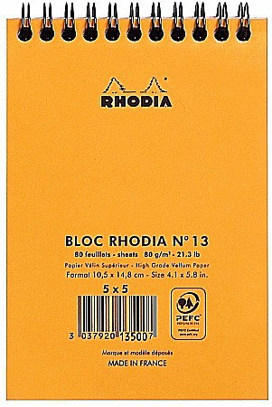 RH BLOC NOTES A6 SPIRA 80F AR ORANGE RHODIA 13500C [2]