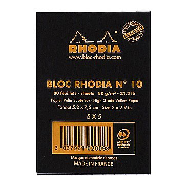 RH BLOC NOTES A8 80F N10 AR BLACK RHODIA 102009C [2]