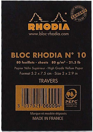 RH BLOC NOTES A8 80F N10 DR BLACK RHODIA 106009C [2]