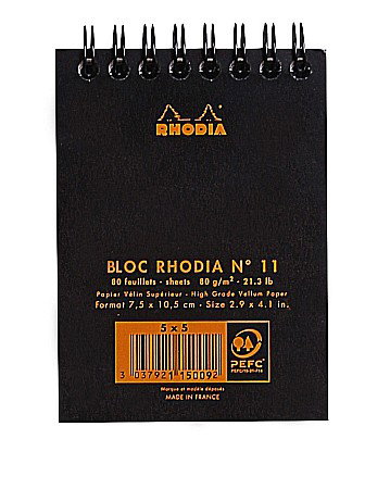 RH BLOC NOTES A7 SPIRA 80F AR BLACK RHODIA 115009C [2]