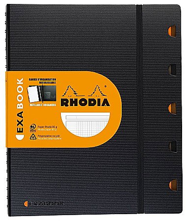 Caiete pentru studenti - RH EXABOOK CAIET REINCARCABIL A4 80F AR SPIRA PP BLACK RHODIA 132142C