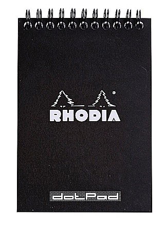 Caiete pentru studenti - BLOC NOTES A6 SPIRA 80F DOT PAD BLACK RHODIA 135039C