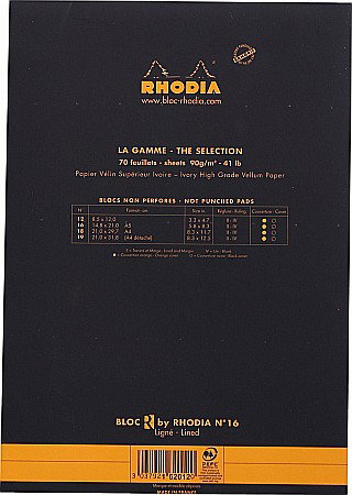 RH BLOC NOTES A5 70F  N16 DR FOI IVORY BLACK RHODIA 162012C [2]