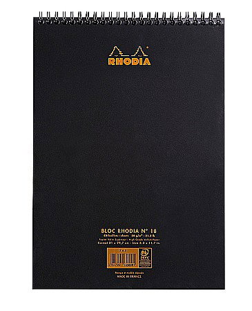 RH BLOC NOTES A4 SPIRA 80F DR BLACK RHODIA 185019C [2]
