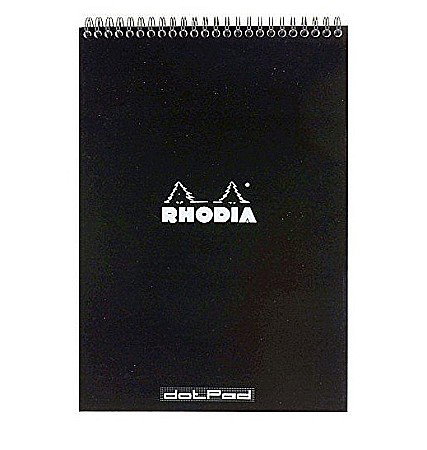 Caiete pentru studenti - BLOC NOTES A4 SPIRA 80F DOT PAD BLACK RHODIA 185039C