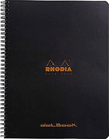 Caiete pentru studenti - CAIET SPIRA A4 80F DOT PAD BLACK RHODIA 193039C