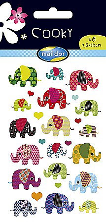 Etichete scolare si stickere - CF STICKER 3D COOKY 7.5*12CM MAILDOR ELEFANTI 560372C