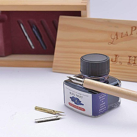 CF SET DE SCRIS HERBIN, 1 TOC LEMN, 5 PENITE, 1 CERNEALA NEAGRA, CUTIE LEMN 27009T [3]
