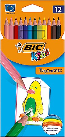 RECHIZITE SCOLARE IPB - LEC CREIOANE COLORATE BIC TROPICOLORS 12/SET BC832566/C1662/216L12