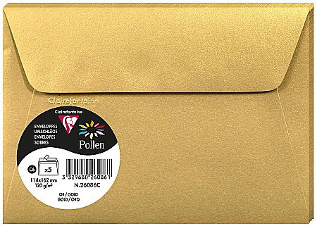 Plicuri invitatii - PLIC CLAIREFONTAINE C6 5/SET AURIU 26086C