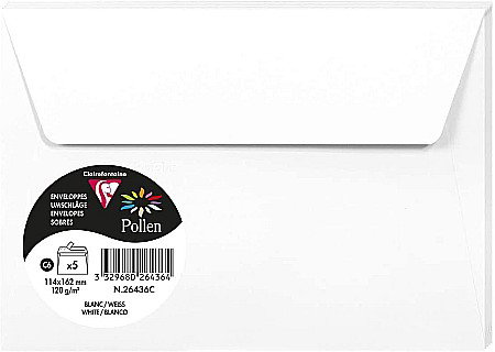 Plicuri invitatii - PLIC CLAIREFONTAINE C6 5/SET ALB 26436C
