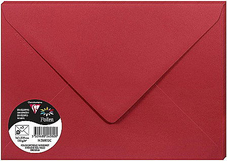 Plicuri invitatii - PLIC CLAIREFONTAINE C5 5/SET ROSU INTENS 26582C