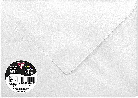 Plicuri invitatii - PLIC CLAIREFONTAINE C5 5/SET ALB PERLAT 26632C